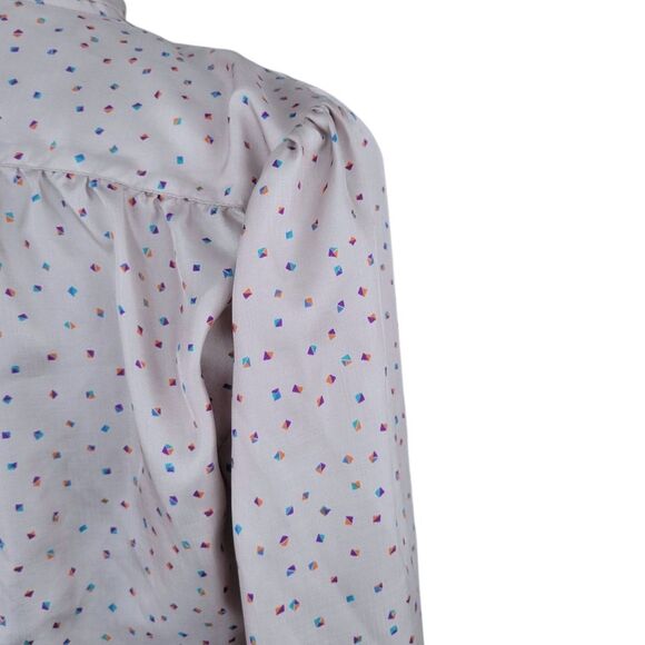 Purple Long Sleeve Cuffed Blouse with Tie Front - Picture 5 of 9